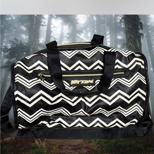 Betsey Johnson Black and White Chevron Travel Bag